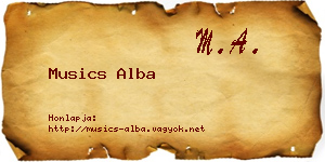 Musics Alba névjegykártya